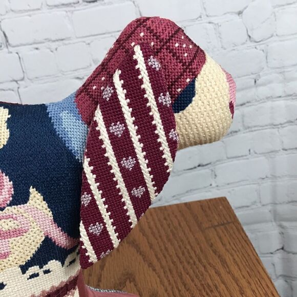 Vintage Needlepoint Bunny Rabbit 12” tall x 12” wide x 5” weighs about 3ish lbs - Picture 6 of 6